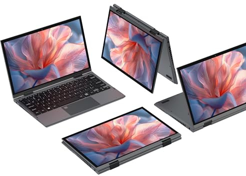 Amita PC Portable Convertible 11 Pouces, Ordinateur Tactile 2-en-1 FHD, N95 12 Gén, 16 Go RAM DDR5, M.2 SSD, Écran Pivotant 360°, Clavier Rétroéclairé, TypeC (450, Go)