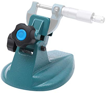 TOPWAY Soporte de Micrómetro de ángulo Ajustable con Almohadillas Antideslizantes Dobles y Base de Hierro Fundido para Sujetar Micrómetros Exteriores de Hasta 4/100mm 401349