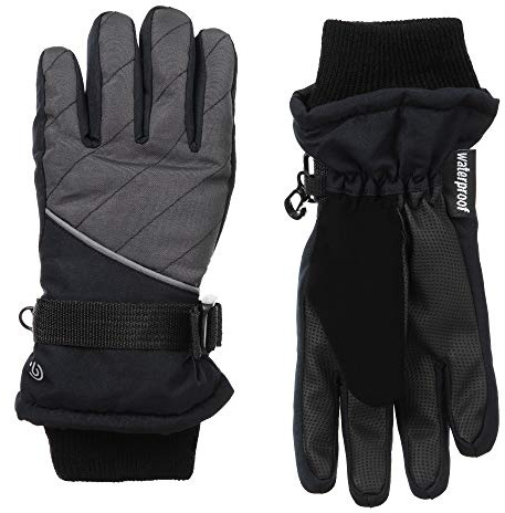 C9 Champion unisex child C127a Cold Weather Gloves, Charcoal (With Reflective Trim), Boys 8 16 US