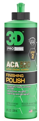 3D ACA 520 Finishing Polish - 8oz - Step 2 Body Shop Finishing Polish - Easy Clean Up, Superior Finish, No Fillers - True Paint Correction - Alpha Ceramic Alumina