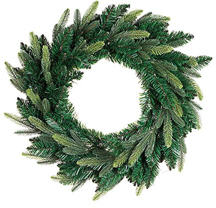 BIZZOTTO Corona di Natale con Rami di Pino Verde, Ghirlanda Natalizia Ornamenti Porta di Casa, Falcade 60 cm