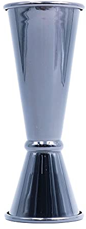 ANCLLO Jigger a doppia estremità da 28,3 g/56,7 g, in acciaio inox, per cocktail bar, bar, feste, vino, bevande, colore nero
