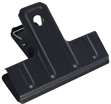 POERMA Paquete de 12 clips grandes de 78 mm, clip de bisagra de bulldog para fotos, bolsas de alimentos, hogar y oficina, color negro