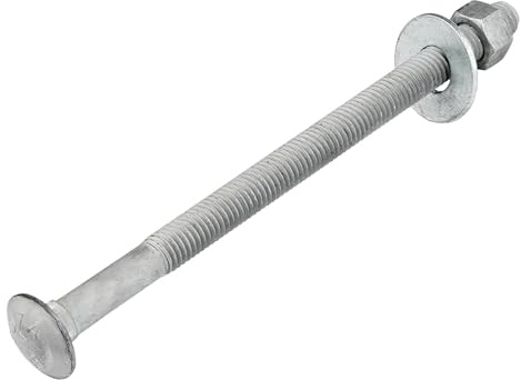 3/8 x 8 (50 Pack) Galvanized Carriage Bolt Kit, Grade 307A, Hot Dip Galvanized for Exterior Use by Makers Bolt