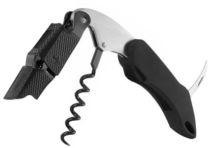 NAMCHE Cavatappi Professionale in Acciaio Inox con Custodia in Pelle, Qualità Hotel e Ristorazione, Apribottiglie e Taglia Capsule - Coltelli Limonadier, Sommelier Professionali (Prime)