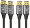 CABLEDECONN Lot de 2 câbles Displayport Ultra HD 8K 1.4, câble de port d'affichage (8K @ 60 Hz, 4K @ 144 Hz, 2K @ 240 Hz) HBR3, câble DP vers DP 32,4 Gbit/s pour moniteur de jeu,