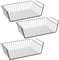 RICOO Hängekorb Drahtkorb Unterregal Aufbewahrungskorb 3-er Set Einhängeregal Einhängekorb für Küche Schrank KR001Bx3 Korb zum Einhängen Regal Schrankkorb Regaleinhängekorb Ausziehbar Schrankfach