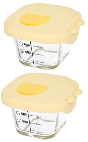 ibasenice 2stücke Babyglas-schalen Für Beikost Mikrowellen Und Gefrierschrank Geeignet Mit Deckel Langlebig Und Bruchsicher Für Babynahrung Und Gedämpfte Eier Klare