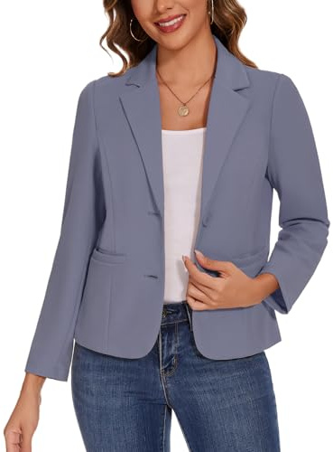 Blazer Jackets for Women Long Sleeve Suit Comfortable Blazer ,Grey L