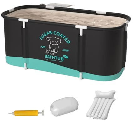 Collapsibsle - Bañera de inmersión fría de gran capacidad para baño, contenedor de agua ligero con calefacción | Contenedor de baño inflable reutilizable y relajante, spa personal para ducha, esquina