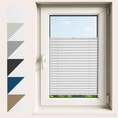 Concept Blinds - Stores PLISSÉS OCCULTANTS Premium - Installation sans Perçage - Tissu Occultant Résistant - sur Mesure - Dimensions de Fenêtre 30–130 cm x 40–230 cm