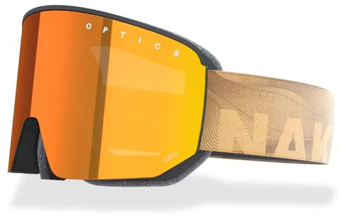 NAKED Optics NOVA skidglasögon för män, skidglasögon kvinnor, snowboardglasögon, skidglasögon för dåligt väder, glasögonglasögon med valfria utbytbara glas, skidglasögon (kontur)