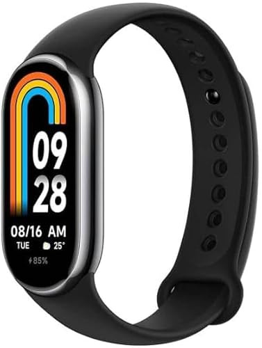 Xiaomi Mi Smart Band 8 Bracelet d'activité avec écran AMOLED, moniteur de fréquence cardiaque, 190 mAh, 150 + modes sportifs, jusqu'à 16 jours d'autonomie, noir (reconditionné)