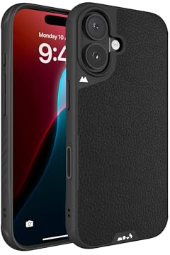 Mous for iPhone 16 Case MagSafe Compatible with Camera Control Button- Limitless 6.0 - Black Leather - Protective Shockproof Phone Cover