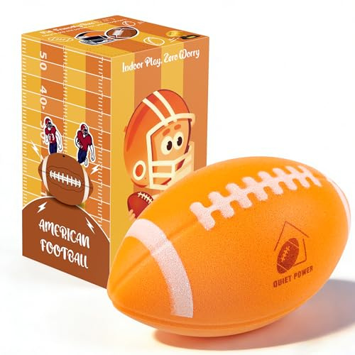 Kikkavo Silent Indoor Football 7.5” – Soft Foam Quiet Football for Indoor & Outdoor Play, Low Bounce, Soft Impact Design, Gift-Ready for Home & Backyard Use
