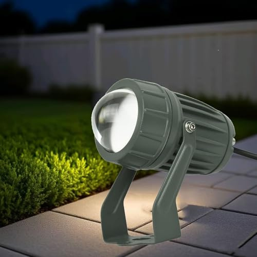 Generisk LED-trädgård, LED-trädgårdsstrålkastare – vattentät IP65 utomhusvägglampa, AC85–265 V, justerbar 180° ljuskedja, smal ljuskon för trädgårdsbelysning (gul)