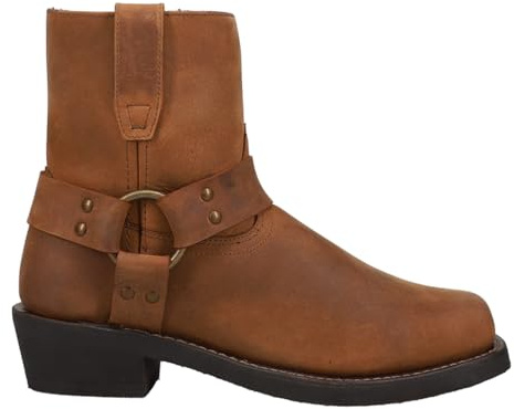 Dingo Boots Mens Rev Up Square Toe Motorcycle Casual Boots Ankle - Brown - Size 11.5 D_M