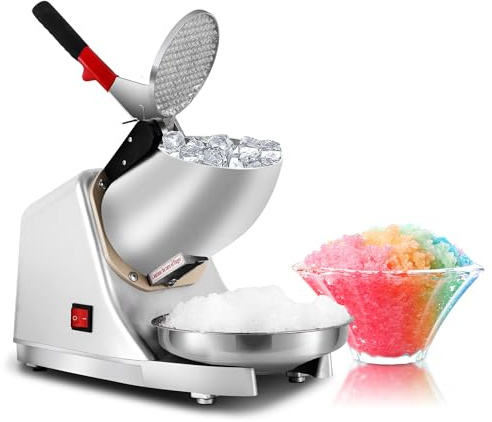 SUPER DEAL Upgraded 300W Electric Ice Shaver Ice Shaved Machine Ice Crusher Snow Cone Maker 200 lbs (Silver)