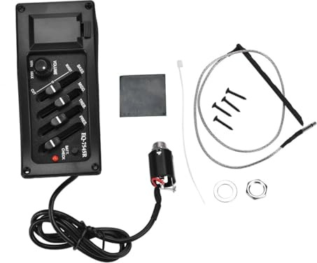 Pastilla de Guitarra, 4 Band Preamp EQ, Pickup para Guitarra Acústica, 6.5MM Salida, Sin Pin, for Músicos Profesionales, Grabación en Estudio, Conciertos en Vivo, Práctica en Casa
