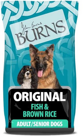 Burns Pet Nutrition Hypoallergenic Complete Dry Dog Food Adult and Senior Dog Original Fish and Brown Rice 12 kg