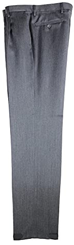 ALVIPERI Uomo Pantalone Pura Lana Jaspé (58, Grigio)