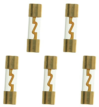 SIGANDG 80A Fusible AGU en verre plaqué or pour la protection de la puissance de l'amplificateur stéréo audio de la voiture, de l'automobile, de la marine et de la voiture (lot de 5).