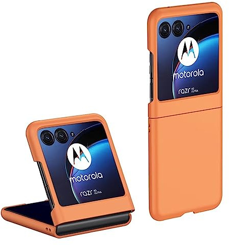 Topme Coque de téléphone Hard Skin pour Motorola Moto Razr 40 Ultra 6.9, Manchon de Protection Antichoc en Polycarbonate - Orange