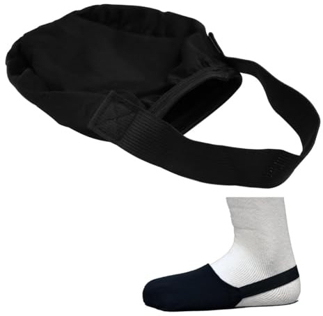 POFET Chaussette de Protection pour Orteils avec Semelle antidérapante Protection Chaude et Confortable pour plâtres Courts attelles et orthèses à Orteils Ouverts Protection élastique(Noir)