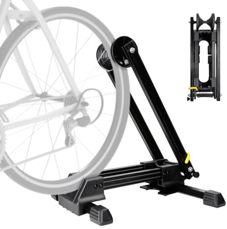 Acelectronic Faltbarer Fahrradhalter Bodenfahrradständer Fahrrad Indoor Außen Parken Radhalter für 20-29 Zoll und 650C -700C Rennräder Mountainbikes Aluminium