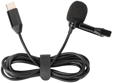 1,5 m Lavalier-mikrofon för Insta360 X4 sportkamera, typ-C rundstrålande kondensor klämma mikrofon för Insta360 X4 extern trådbunden high fidelity inspelningsmikrofon