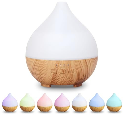 Flintronic Essential Oil Diffuser, 100ml Aromatherapy Ultrasonic Cool Mist Humidifier, Auto Shut-Off Function and Timer, Scented Humidifier with 7 LED Light Colors for Bedroom, SPA, Office, Baby