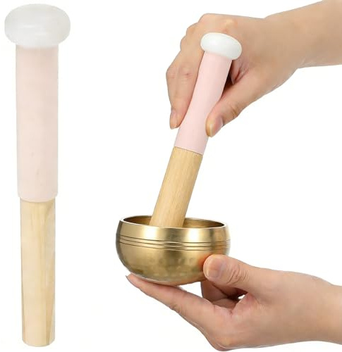Alipis Rubber Head Singing Bowl Striker Long Handle for Crystal Singing Bowls for Yoga and Meditation