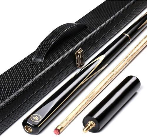JJYYC Pool Cue and Snooker Cue 3/4 Jointed Snooker Cues with Handmade Ash Shaft 9.7mm Tip 3 Piece Cue with Extension Hard Case or Bag Options Snooker Accessories