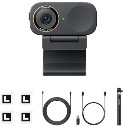 Insta360 Link 2C Pro Creator Bundle – 4K Webcam for PC/Mac, 1/1.3” Sensor, Low-Light, Auto Framing, HDR, Directional Noise-Canceling Mics, Supports Stream Deck, Zoom, Teams, Twitch for Streaming