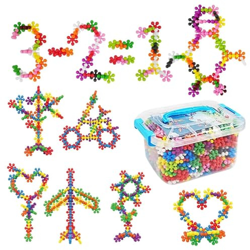 Generisch Blocchi da costruzione a incastro, giocattolo educativo STEM da 2,6 cm, blocchi di collegamento sensoriali educativi in polipropilene, set di 600 pezzi, giocattolo creativo per abilità
