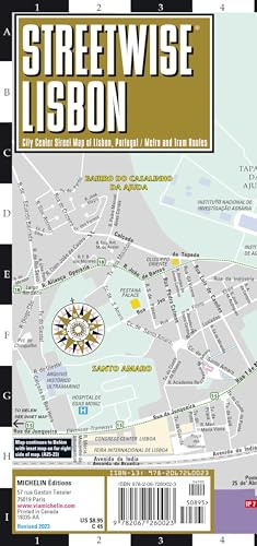Streetwise Lisbon Map - Laminated City Center Street Map of Lisbon, Portugal: City Plan (Michelin Maps)