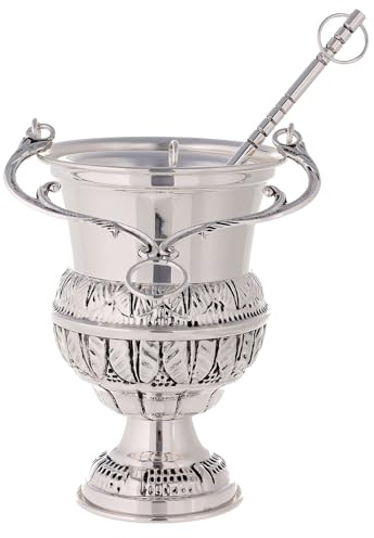 Holyart Weihwasserkessel und Aspergill zieselierten Messing