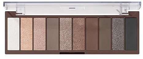 e.l.f. Perfect 10 Eyeshadow Palette, Ten Ultra-pigmented Nude Shades, Blendable Formula, Vegan & Cruelty-free, Everyday Smoky (Packaging May Vary)