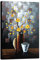 Wieco Art – opera d'arte floreale moderna 100% dipinta a mano e incorniciata con motivo astratto floreale, olio su tela, da parete, pronta da appendere, per soggiorno, camera da letto, decorazione della casa e delle pareti