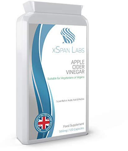 Apple Cider Vinegar 500mg – 120 Capsules – Premium Quality ACV Supplement Rich in Acetic Acid and Pectins – No GMOs, UK Manufactured to GMP Code of Practice