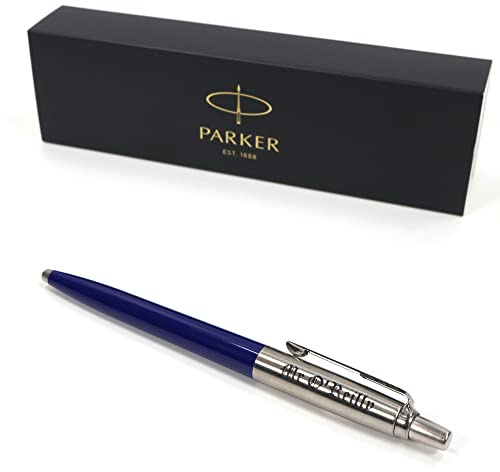 Stylo Parker Jotter personnalisé + coffret cadeau | Concevez un présent unique | Gravure laser - Bleu
