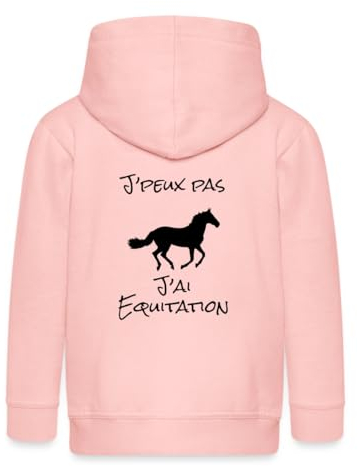 Spreadshirt Veste À Capuche Premium Enfant, J'peux Pas J'Ai Équitation, Veste Equitation Enfant, Idée Cadeau Équitation Cheval, 98/104 (3-4 Ans), Rose Cristal