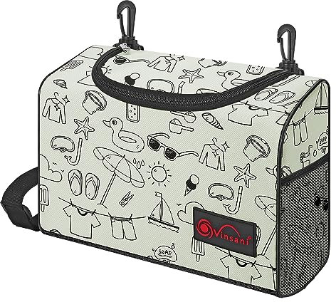 Vinsani Sac à pinces à linge étanche de qualité supérieure avec double clips, sangle d'épaule/de taille, peut contenir jusqu'à 300 pinces à linge, convient pour une utilisation en intérieur et en