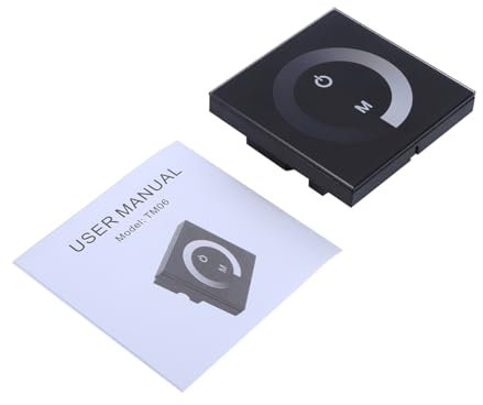 plplaaoo Dimmer per Interruttore a Parete, Dimmer a Canale Singolo, Controller per Striscia Luminosa a LED, Dimmer per Pannello a Sfioramento, Dimmer per Pannello a Sfioramento Monocolore (Nero)