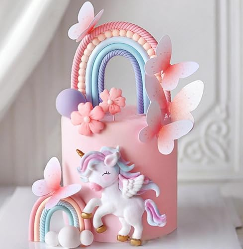 decorazione per torta unicorno decorazione per compleanno pony topper per torta arcobaleno bomboniere per festa unicorno decorazione per compleanno arcobaleno per bambina