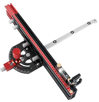 Calibro per sega da tavolo regolabile multi-angolo da -60° a 60°, calibro di precisione con arresto rapido dell'angolo per sega da tavolo, sega a nastro, banco fresatrice, compatibile con scanalatura