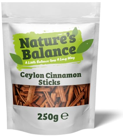 Nature’s Balance Ceylon Cinnamon Quills 250g True Sweet Cinnamon Sticks | Naturally Aromatic – Perfect for Tea, Curries, Baking, and Home Fragrance