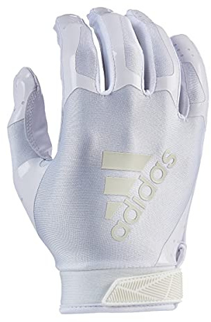 adidas ADIFAST 3.0 Youth Football Receiver Glove, White/White, X-Large