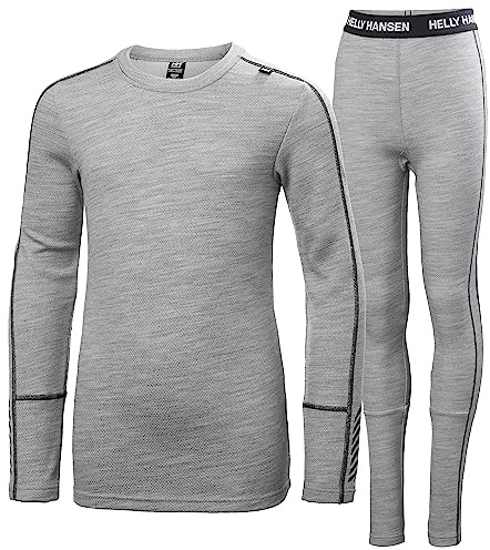 Helly Hansen Junior Unisex Jr LIFA Merino Midweight Set, Grey Melange, 12