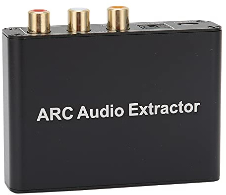 Bewinner Adaptador de ARC a, Convertidor de Extractor de ARC, Salida ARC a óptica/coaxial/ / 3,5 Mm/Estéreo, Salida Estéreo de Auriculares de 3,5 Mm, Reducción de Ruido y Silencio